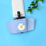 GD Daisy Vinyl Sonnen- und Regenschirm UV-Schutz Sonnenschutz Dreifach faltbarer Schirm