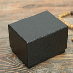 Litschi-Textur Uhrenbox Schmuckgeschenkbox Ohrring Halskette Schmuck Uhrenverpackungsbox, Schwarz