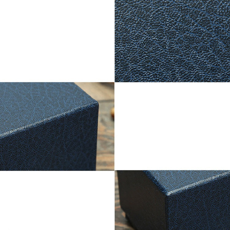 Litschi-Textur Uhrenbox Schmuckgeschenkbox Ohrring Halskette Schmuck Uhrenverpackungsbox, Schwarz