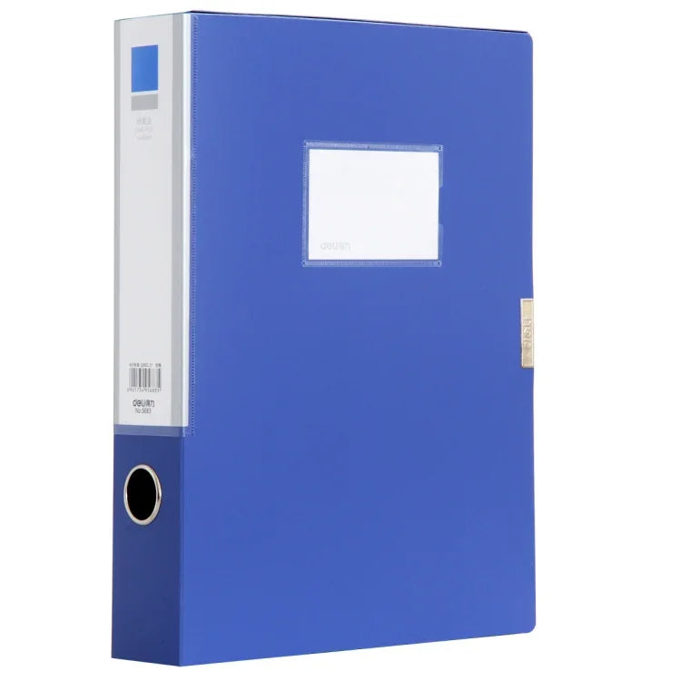 Deli 5683 Aktenbox A4 Kunststoff-Aktenbox 55mm Büro-Aufbewahrungsbox Informationsbox