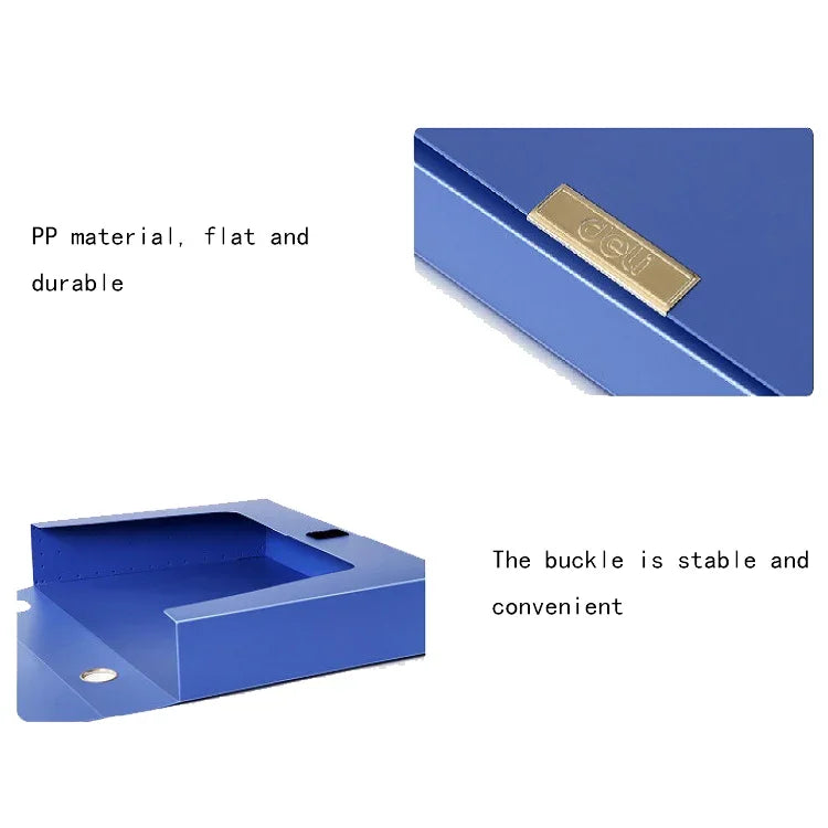 Deli 5683 Aktenbox A4 Kunststoff-Aktenbox 55mm Büro-Aufbewahrungsbox Informationsbox