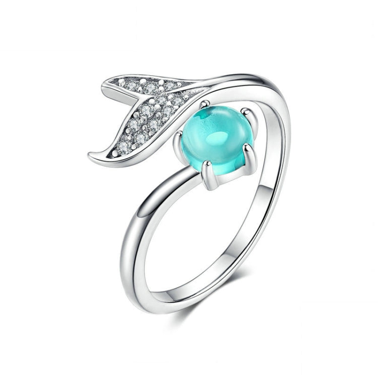 Mermaid Tears Offener Ring S925 Sterlingsilber und platinbeschichteter Ring, SCR515