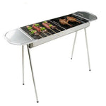 HZ-003 BBQ Grill Outdoor Tragbarer Edelstahlkocher Haushaltskohle-Grillrost, M, L