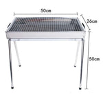 HZ-003 BBQ Grill Outdoor Tragbarer Edelstahlkocher Haushaltskohle-Grillrost, M, L