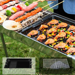 HZ-003 BBQ Grill Outdoor Tragbarer Edelstahlkocher Haushaltskohle-Grillrost, M, L