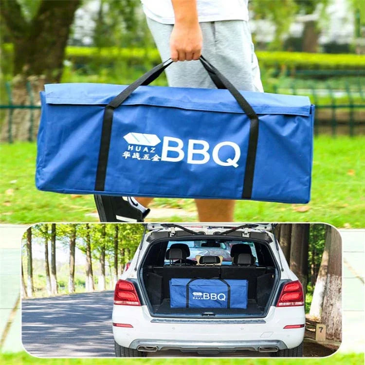 HZ-003 BBQ Grill Outdoor Tragbarer Edelstahlkocher Haushaltskohle-Grillrost, M, L