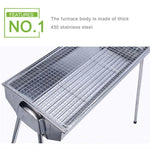 HZ-003 BBQ Grill Outdoor Tragbarer Edelstahlkocher Haushaltskohle-Grillrost, M, L