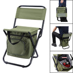 Outdoor-Klappstuhl mit Aufbewahrungstasche, Rückenlehne und Wärmefunktion, Outdoor-Klappstuhl