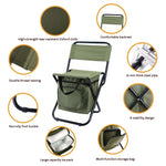 Outdoor-Klappstuhl mit Aufbewahrungstasche, Rückenlehne und Wärmefunktion, Outdoor-Klappstuhl
