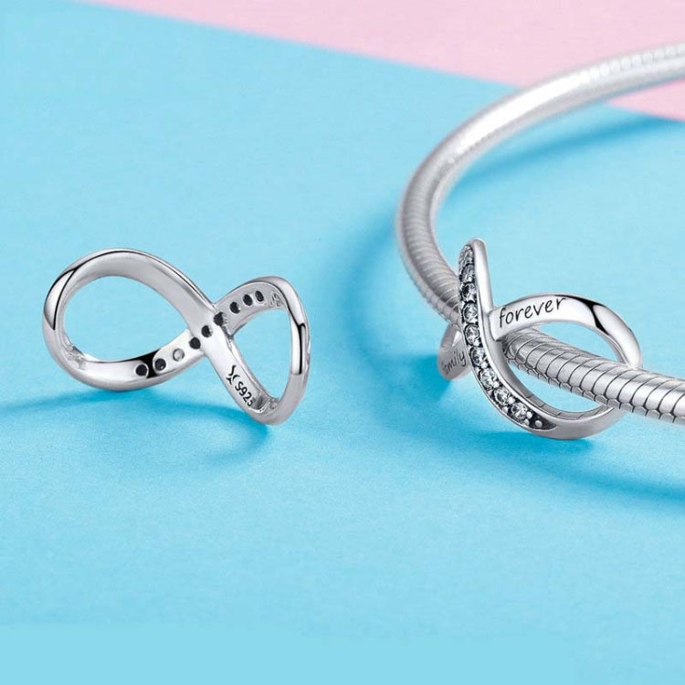 925 Sterlingsilber Infinity Familie Für Immer Perlenarmband für Damen DIY Armband Zubehör, SCC1146