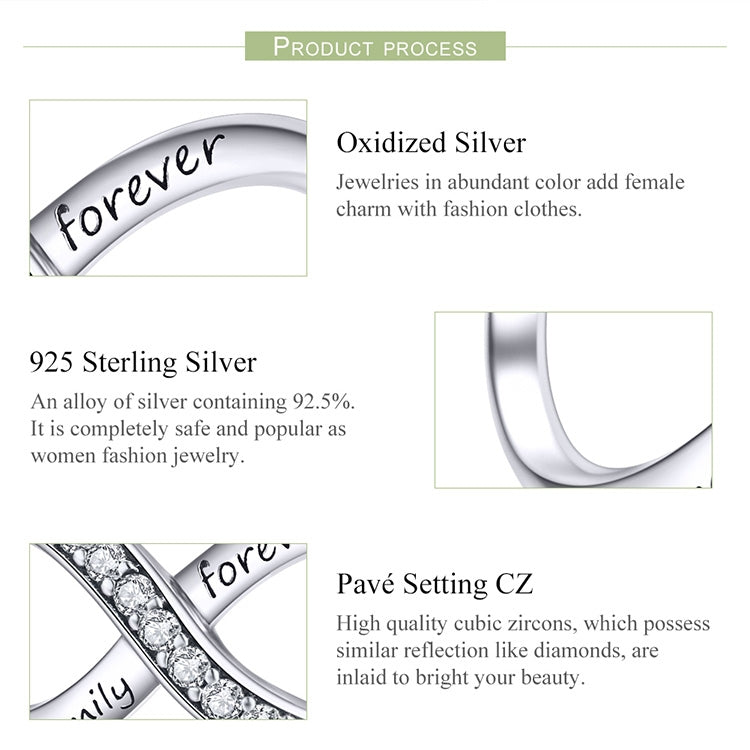 925 Sterlingsilber Infinity Familie Für Immer Perlenarmband für Damen DIY Armband Zubehör, SCC1146