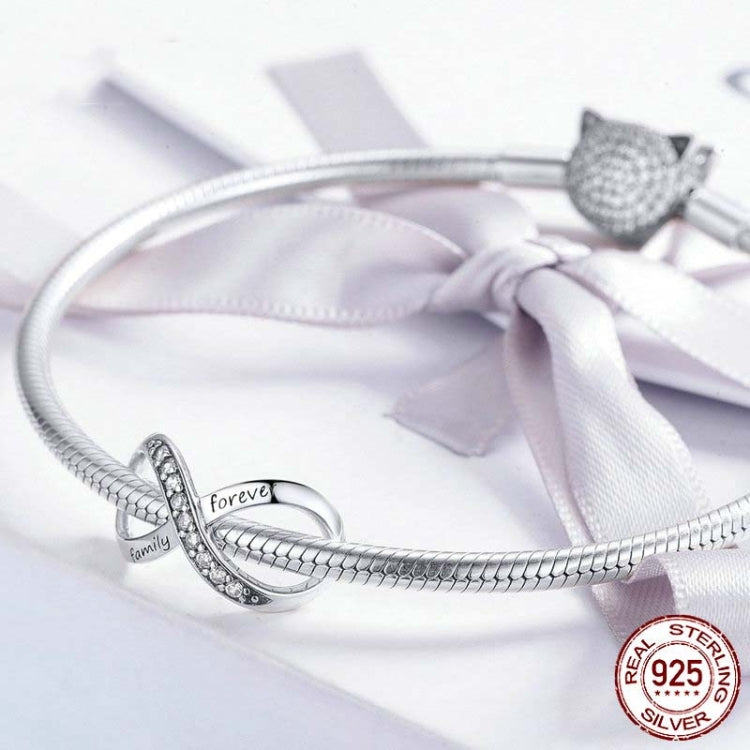 925 Sterlingsilber Infinity Familie Für Immer Perlenarmband für Damen DIY Armband Zubehör, SCC1146