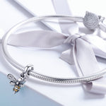 S925 Sterlingsilber Bienen-Geschichten Charm DIY Perlenarmband Zubehör, SCC821