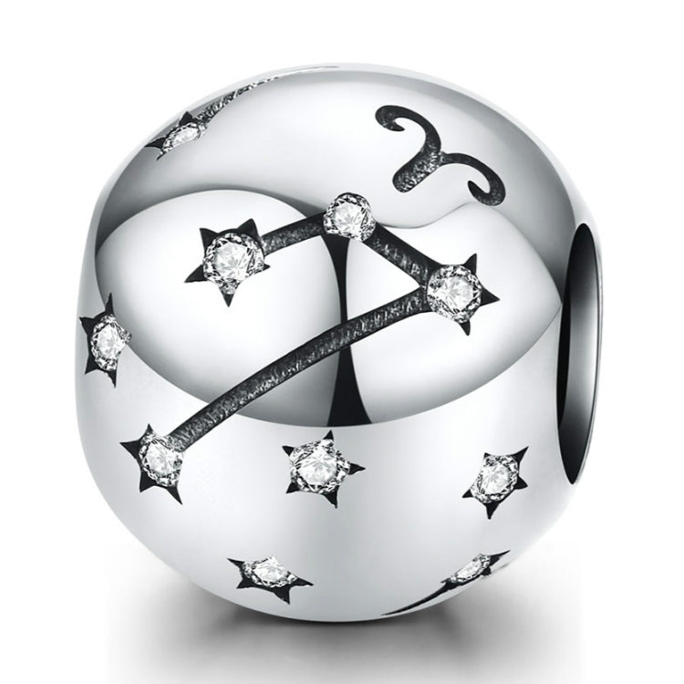 S925 Sterling Silber Zwölf Konstellation Perlen DIY Armband Zubehör Schmuck Silberperlen, Widder, Stier, Zwillinge, Krebs, Löwe, Jungfrau, Waage, Skorpion, Schütze, Steinbock, Wassermann, Fische