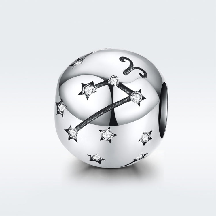 S925 Sterling Silber Zwölf Konstellation Perlen DIY Armband Zubehör Schmuck Silberperlen, Widder, Stier, Zwillinge, Krebs, Löwe, Jungfrau, Waage, Skorpion, Schütze, Steinbock, Wassermann, Fische