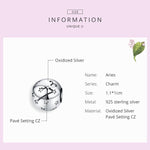 S925 Sterling Silber Zwölf Konstellation Perlen DIY Armband Zubehör Schmuck Silberperlen, Widder, Stier, Zwillinge, Krebs, Löwe, Jungfrau, Waage, Skorpion, Schütze, Steinbock, Wassermann, Fische