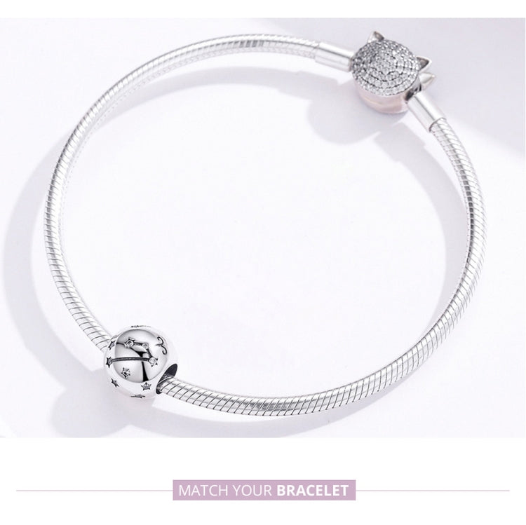 S925 Sterling Silber Zwölf Konstellation Perlen DIY Armband Zubehör Schmuck Silberperlen, Widder, Stier, Zwillinge, Krebs, Löwe, Jungfrau, Waage, Skorpion, Schütze, Steinbock, Wassermann, Fische