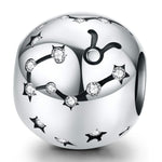 S925 Sterling Silber Zwölf Konstellation Perlen DIY Armband Zubehör Schmuck Silberperlen, Widder, Stier, Zwillinge, Krebs, Löwe, Jungfrau, Waage, Skorpion, Schütze, Steinbock, Wassermann, Fische
