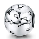 S925 Sterling Silber Zwölf Konstellation Perlen DIY Armband Zubehör Schmuck Silberperlen, Widder, Stier, Zwillinge, Krebs, Löwe, Jungfrau, Waage, Skorpion, Schütze, Steinbock, Wassermann, Fische