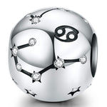 S925 Sterling Silber Zwölf Konstellation Perlen DIY Armband Zubehör Schmuck Silberperlen, Widder, Stier, Zwillinge, Krebs, Löwe, Jungfrau, Waage, Skorpion, Schütze, Steinbock, Wassermann, Fische