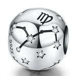 S925 Sterling Silber Zwölf Konstellation Perlen DIY Armband Zubehör Schmuck Silberperlen, Widder, Stier, Zwillinge, Krebs, Löwe, Jungfrau, Waage, Skorpion, Schütze, Steinbock, Wassermann, Fische