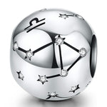 S925 Sterling Silber Zwölf Konstellation Perlen DIY Armband Zubehör Schmuck Silberperlen, Widder, Stier, Zwillinge, Krebs, Löwe, Jungfrau, Waage, Skorpion, Schütze, Steinbock, Wassermann, Fische