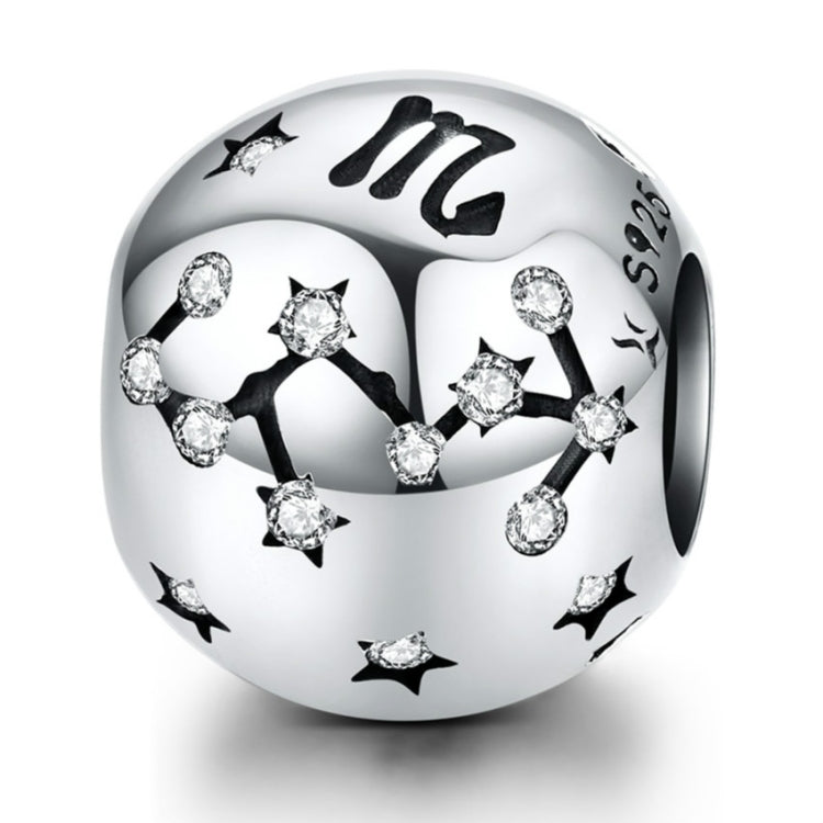 S925 Sterling Silber Zwölf Konstellation Perlen DIY Armband Zubehör Schmuck Silberperlen, Widder, Stier, Zwillinge, Krebs, Löwe, Jungfrau, Waage, Skorpion, Schütze, Steinbock, Wassermann, Fische