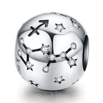 S925 Sterling Silber Zwölf Konstellation Perlen DIY Armband Zubehör Schmuck Silberperlen, Widder, Stier, Zwillinge, Krebs, Löwe, Jungfrau, Waage, Skorpion, Schütze, Steinbock, Wassermann, Fische