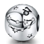 S925 Sterling Silber Zwölf Konstellation Perlen DIY Armband Zubehör Schmuck Silberperlen, Widder, Stier, Zwillinge, Krebs, Löwe, Jungfrau, Waage, Skorpion, Schütze, Steinbock, Wassermann, Fische