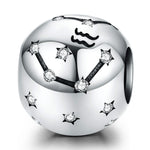 S925 Sterling Silber Zwölf Konstellation Perlen DIY Armband Zubehör Schmuck Silberperlen, Widder, Stier, Zwillinge, Krebs, Löwe, Jungfrau, Waage, Skorpion, Schütze, Steinbock, Wassermann, Fische