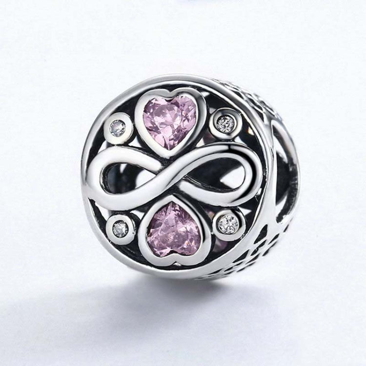 925 Sterlingsilber Infinity Liebe Rosa Herz Kristallperlen Charm Armbänder Schmuck, SCC240