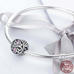 925 Sterlingsilber Infinity Liebe Rosa Herz Kristallperlen Charm Armbänder Schmuck, SCC240