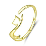 Frecher Katze Sterling Silber Ring Mode Offener Ring, SCR220-B, SCR220