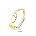Frecher Katze Sterling Silber Ring Mode Offener Ring, SCR220-B, SCR220
