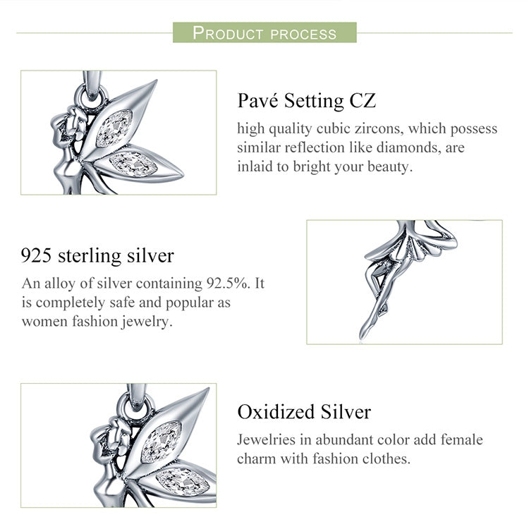 925 Sterlingsilber Blumenfee Anhänger Damen DIY Armbänder Halsketten Zubehör, SCC359