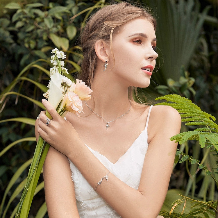 925 Sterlingsilber Blumenfee Anhänger Damen DIY Armbänder Halsketten Zubehör, SCC359