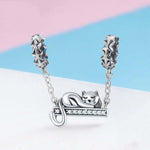 925 Sterling Silber Anhänger Süße Katzenkette Anhänger, SCC856