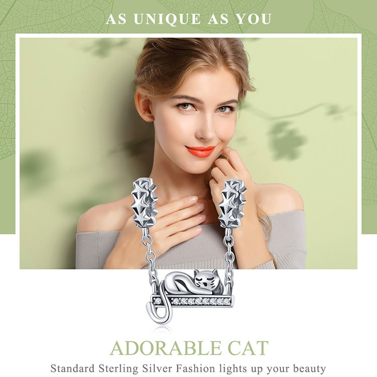 925 Sterling Silber Anhänger Süße Katzenkette Anhänger, SCC856