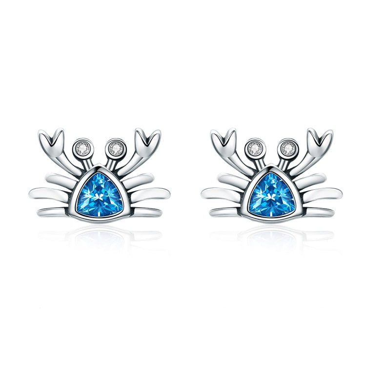 Kleiner Krebs S925 Sterling Silber Ohrringe mit Edelstein Herzförmige Ohrringe, SCE413