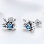 Kleiner Krebs S925 Sterling Silber Ohrringe mit Edelstein Herzförmige Ohrringe, SCE413
