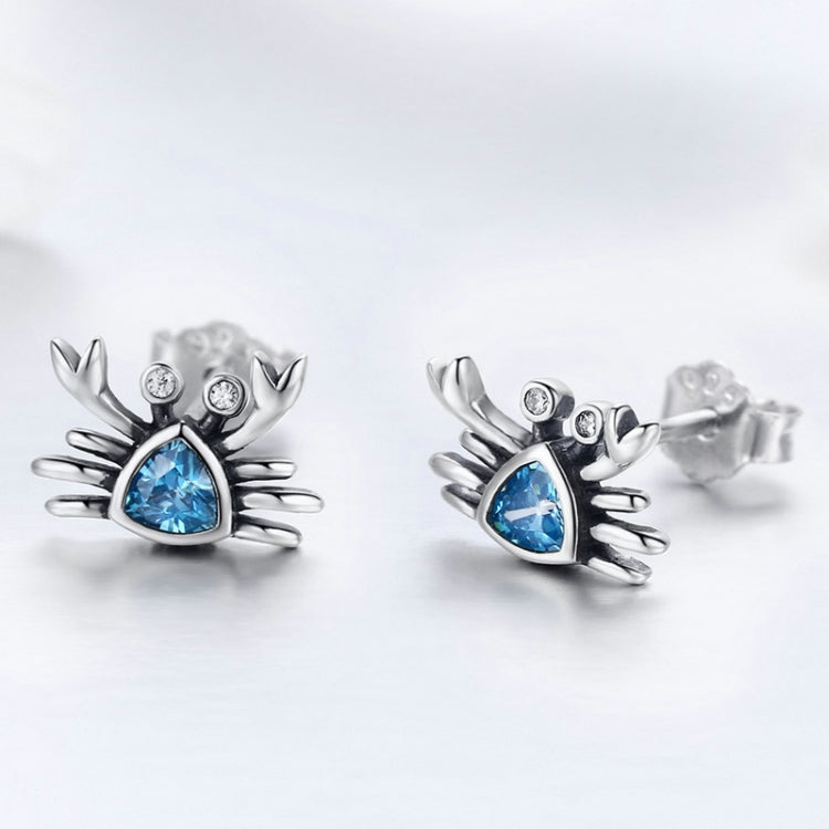 Kleiner Krebs S925 Sterling Silber Ohrringe mit Edelstein Herzförmige Ohrringe, SCE413