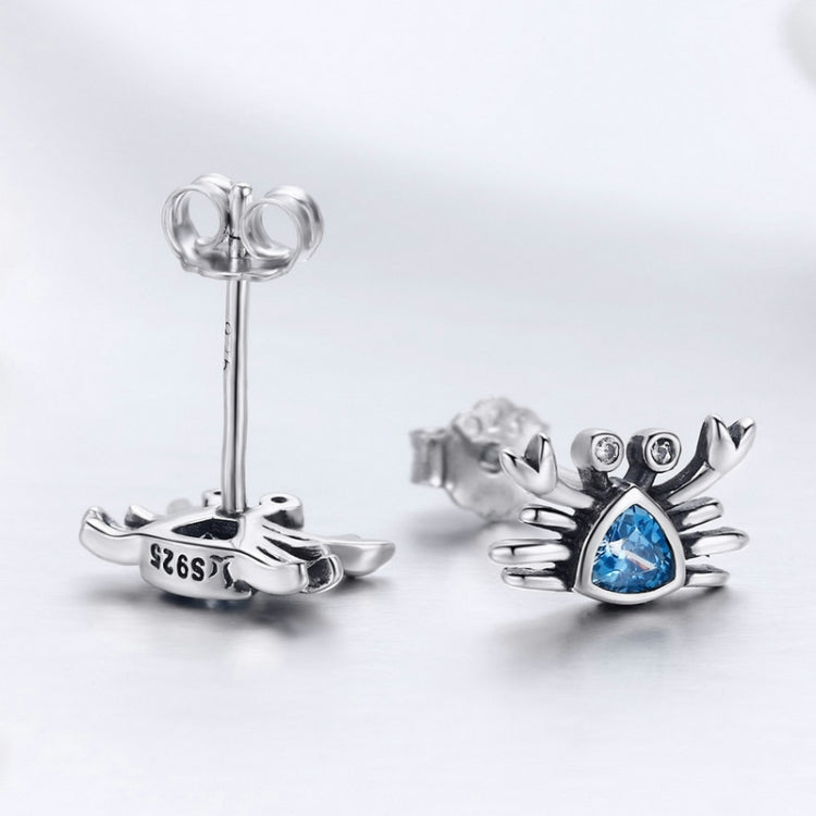 Kleiner Krebs S925 Sterling Silber Ohrringe mit Edelstein Herzförmige Ohrringe, SCE413
