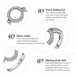 S925 Sterlingsilber Damen Inlay-Ring, 6, 7, 9