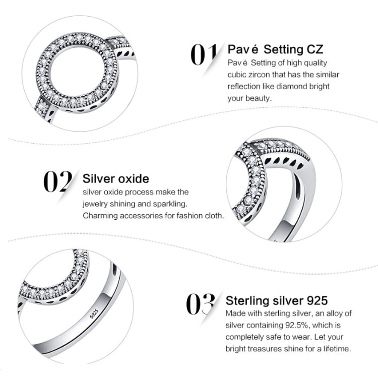 S925 Sterlingsilber Damen Inlay-Ring, 6, 7, 9