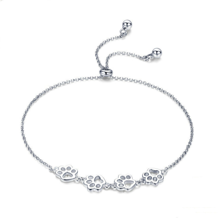 Niedliches Armband mit Haustierpfotenabdrücken aus 925er Sterlingsilber, Tiermotiv, SCB096
