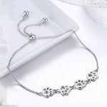 Niedliches Armband mit Haustierpfotenabdrücken aus 925er Sterlingsilber, Tiermotiv, SCB096