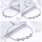 Niedliches Armband mit Haustierpfotenabdrücken aus 925er Sterlingsilber, Tiermotiv, SCB096