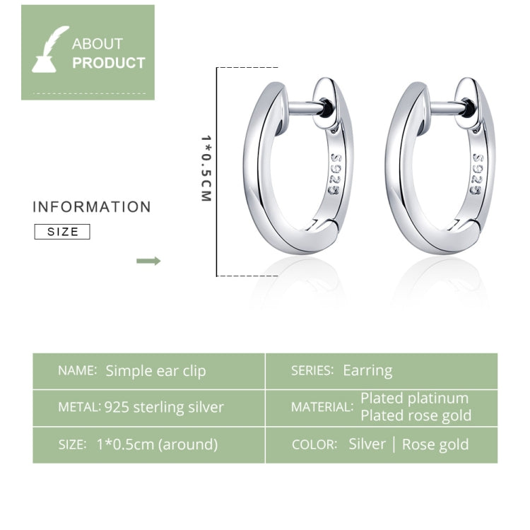 Schlichte Ohrringe Sterlingsilber S925 Ohrringe Ohrhänger, Roségold, Silber, Gold