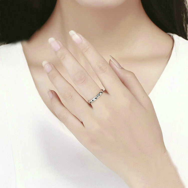 Haustier-Pfotenabdruck-Ring S925 Sterling Silber Öltropfenring, 5, 6, 7, 8, 9