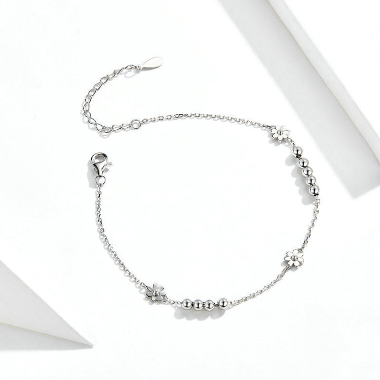 S925 Sterling-Silber Gänseblümchen-Armband, Pflanzenform-Armband, SCB146